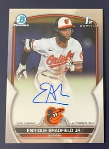 2023 1st Bowman Chrome Auto Enrique Bradfield Jr. RC Rookie - Bild 1 von 2