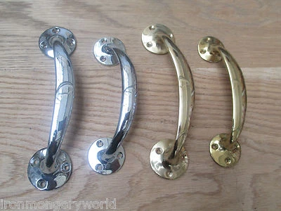 IRONMONGERY WORLD LATÓN MACIZO ANTIGUO INGLÉS VICTORIANO ARCO MANIJA PUERTA ARMARIO TIRADOR