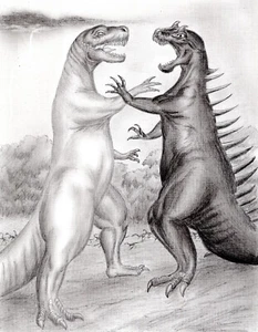 kunstwerk original bleistiftzeichnung 11 x 7 Chinasaurs spielzeug - Bild 1 von 6
