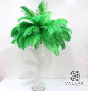 Green Ostrich Feather Centerpiece Kits with 24" Eiffel Tower Vase - Bild 1 von 2