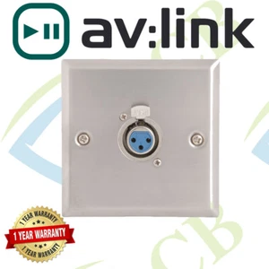 AV:Link Steel AV Wallplate with XLR Socket - Picture 1 of 1