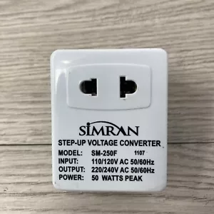 Simran SM-250F Watt Step Up Travel Converter 220 Volt to 110 Volt Transformer - Picture 1 of 8