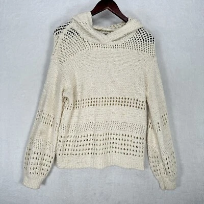 Suéter Anthropologie Mujer Pequeño Pointelle Tejido Abierto Con Capucha Costa Playa Boho Foto 1 de 4
