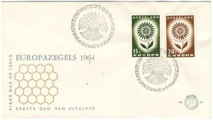 NETHERLANDS EUROPE FLOWERS SET STAMPS FDC COVER EUROPA 1964 CEPT LOT(NETH 38) - Picture 1 of 1
