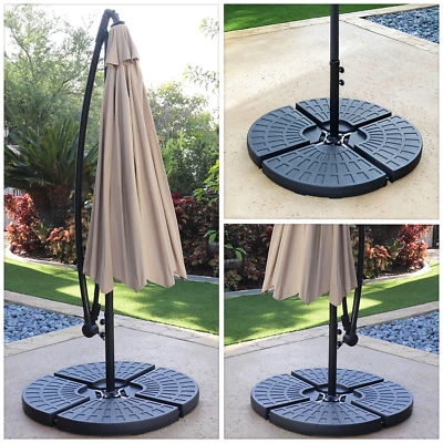 Set of 4 Outdoor Umbrella Cantilever Parasol Base Stand Sand Water Filled Weight - Image 1 of 4