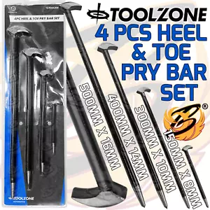 Heel Toe Pry Bar Set 4pcs Podgers Pry Toe Bar 150mm 300mm 400mm 500mm HEAVY DUTY - Picture 1 of 8