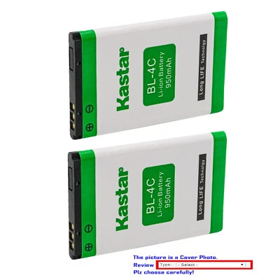 Kastar BL-4C Battery Replacement for Nokia 6133 6136 6170 6230I 6260 6300 6300i