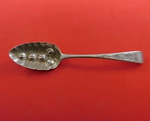 Thomas Wallis II English Georgian Sterling Silver Berry Spoon w/Embossed Peaches - Picture 1 of 3