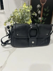 Sigrid Olsen Sky Black Leather Shoulder Bag Purse/crossbody Magnetic Closure - Picture 1 of 14