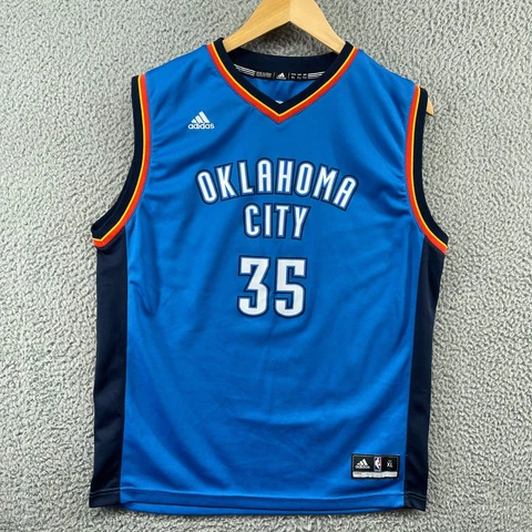 Adidas Oklahoma City Kevin Durant #35 NBA Blue Basketball Jersey Youth Size XL Cover