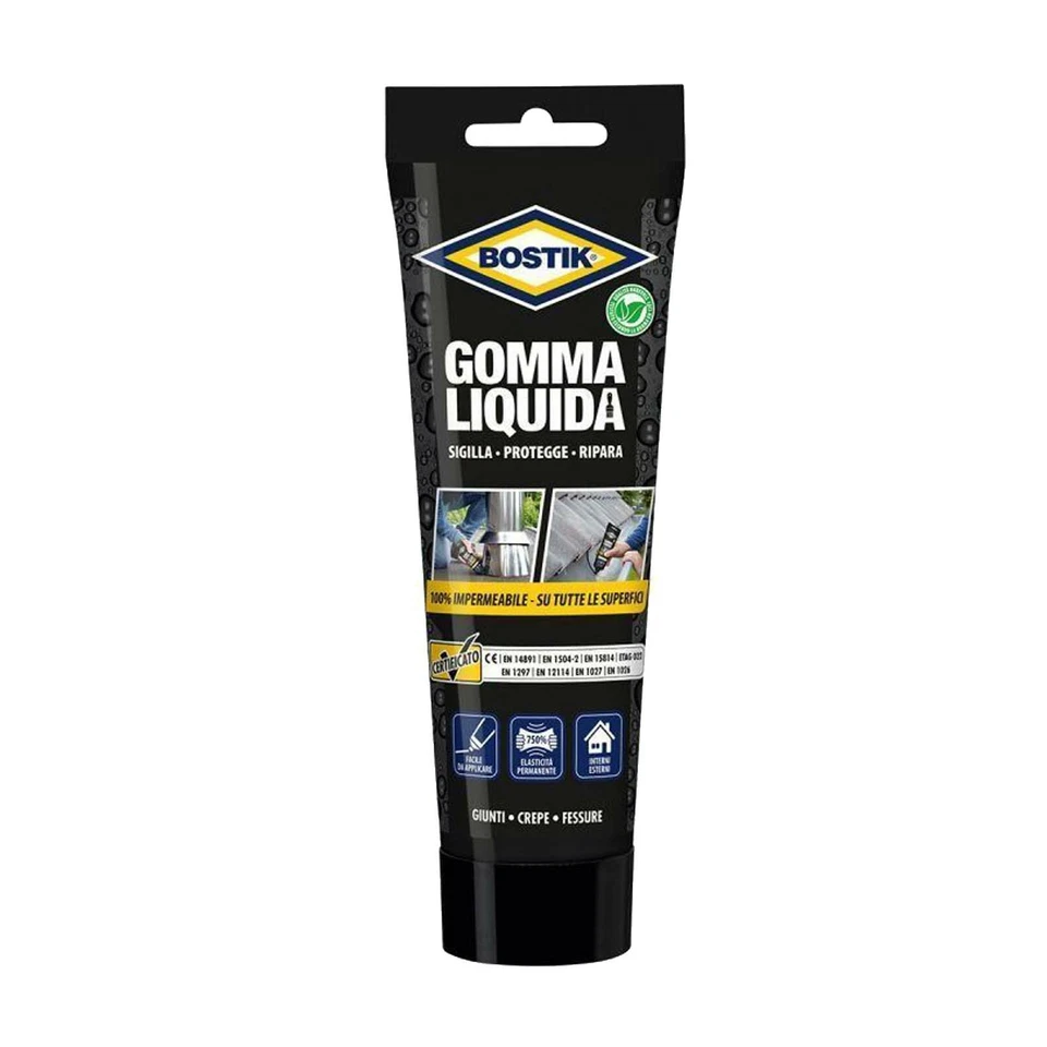 BOSTIK GOMMA LIQUIDA GUAINA SIGILLANTE RINFORZANTE IMPERMEABILIZZANTE 250 g   - Immagine 1 di 1