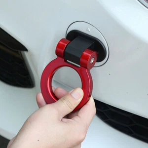 Gancho de remolque rojo barra delantera automática gancho de tracción modificado accesorios exteriores de automóvil - Imagen 1 de 12