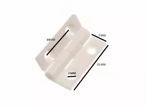 Butt Hinge Door Cupboard Nylon White 25mm 1 In With Screws 6 Pairs - Picture 1 of 1