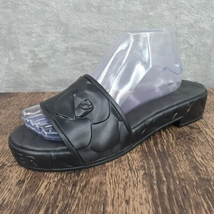 Valentino Garavani Atelier Plateau Pantoletten Sandalen 12 schwarz Gummi geprägt Rose - Bild 1 von 16
