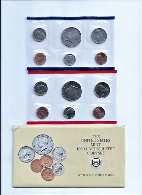1990 U.S. Mint Set Uncirculated Original Packaging - Image 1 of 2