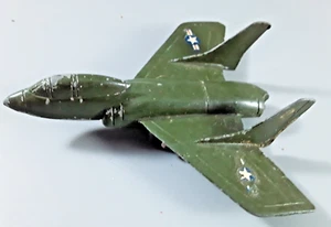 Tootsietoy 4-Inch Green Navy F7U3 Cutlass Plane - Picture 1 of 4