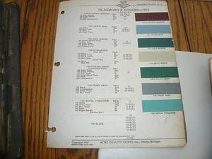1952 Oldsmobile ACME Color Chip Paint Sample  - Picture 1 of 1