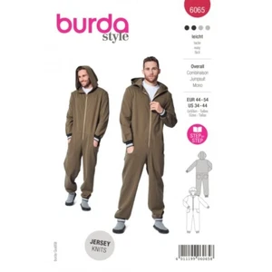 Burda Sewing Pattern 6065 Men's Loose Fitting Jumpsuits - Picture 1 of 2