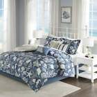 New! - Beautiful Blue White Beach Nautical Sea Shell Coral Coastal Comforter Set