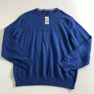 Suéter Pullover John Ashford Para Hombre Talla Grande Azul Manga Larga Cuello Redondo -Nuevo con Etiquetas - Imagen 1 de 4