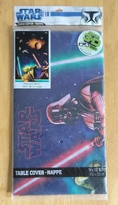 Vintage STAR WARS Plastic Table Cover 54" X 102" 3-D EFFECT Party Supply - Picture 1 of 2