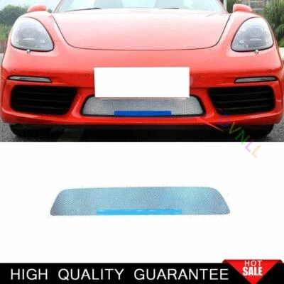 Cubierta de rejilla de malla central delantera de acero azul apta para Porsche 718 2016-2021 Foto 1 de 4