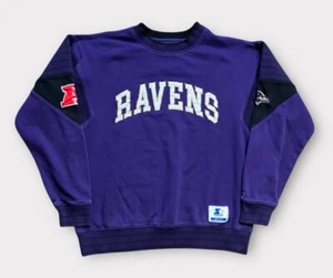 Baltimore Ravens Sweatshirt Adult Size Large Purple Pullover Starter NFL - Picture 1 of 12