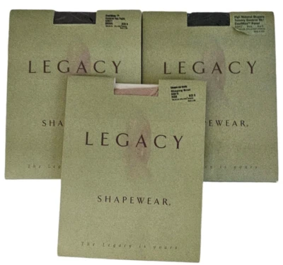 3 Legacy Pantyhose B Shapers CoolMax Shaping Black Brown A08477 & A02418 Nude - Image 1 of 4