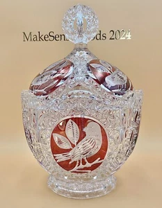 HOFBAUER THE BYRDES COLLECTION BLEIKRISTALL 13" PUNSCHSCHALE RUBINROT - Bild 1 von 8