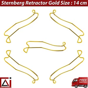 STERNBERG LIP & CHEEK RETRACTOR 14CM GOLD IMPLANT SURGICAL INSTRUMENTS SET OF 5 - Picture 1 of 6