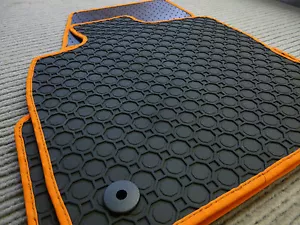 Bow panels rubber mats for Volvo V60 II + EDGE ORANGE rubber - floor mats + NEW - Picture 1 of 3