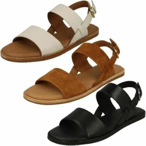 Sandalias De Verano Con Hebilla De Cuero Casual Para Damas Clarks Karsea - Imagen 1 de 10