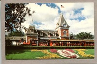 Postcard CA Disneyland R.R. Steam Train Depot Rail Road Vintage -118