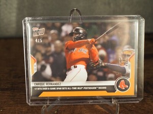 Kike Enrique Hernandez - 2021 MLB TOPPS NOW Card 986 17 Hits Orange Parallel 4/5