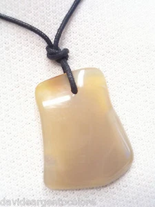 Pendentif Avec Agate Naturel Et Ras-Du-Cou En Corde - Pierre Dur - Bild 1 von 3