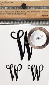 RECOLLECTIONS Craft It Removable Monogram Stickers, 6 pcs - BLACK - Picture 1 of 29