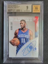 2014 PANINI PARAMOUNT JOEL EMBIID NEXT DAY AUTO /49 RC ROOKIE BGS 9 AUTO 10
