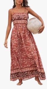 Cupshe Floral Cami Spaghetti Strap Maxi dress M - Picture 1 of 2