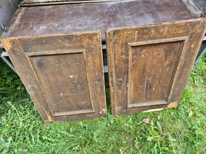 ANTIK 2x TÜR TÜREN MASSIV KIEFER PFALZ BIEDERMEIER 46x70cm SCHLOSS + BESCHLAG - Bild 1 von 10
