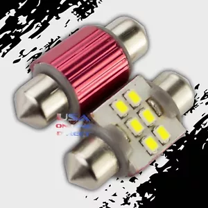 2pcs 6 SMD 3020 32mm Festoon LED with heatsink pair 1.25" Interior High output - Bild 1 von 2