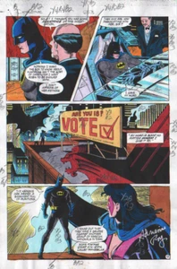 DETECTIVE COMICS #653 BATMAN PRODUKTION FARBKUNST SIGNIERT ADRIENNE ROY COA PG 12 - Bild 1 von 3