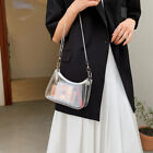 Clear PVC Shoulder Bag Fashion Women Shopper Bag Hobos for Ladies (White)