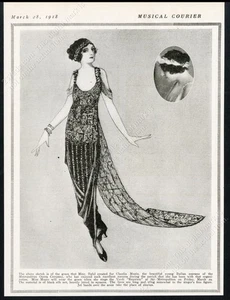 1918 Claudia Muzio photo & Verdi Requiem gown Mme Tafel art vtg print article - Picture 1 of 7