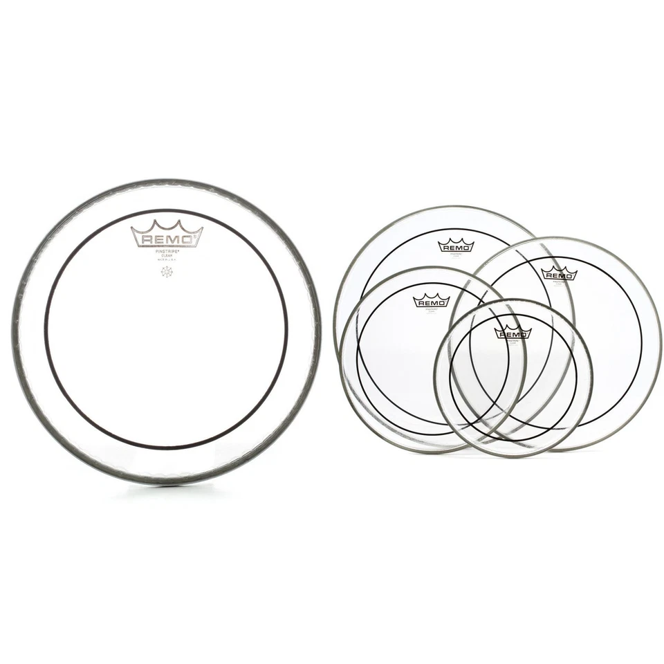 Remo Pinstripe Clear 5-piece Tom Drumhead Bundle - Image 1 of 1