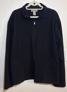 Duluth Trading Co. Viertelreißverschluss schwarzes Fleece-Sweatshirt ~ Herren 2XL ~ Firma - Bild 1 von 6