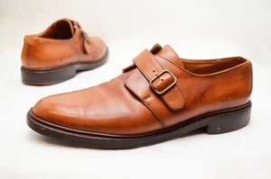 POLO RALPH LAUREN Bench Made England Brown Leather Monk Strap Shoes - Size 10.5 - Picture 1 of 13
