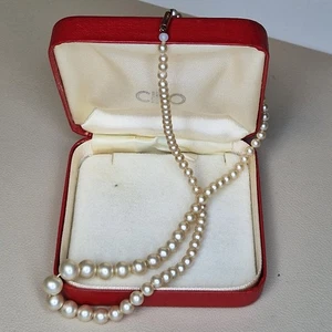 Ciro Faux Pearl Necklace 9ct Gold Clasp Vintage Original Box Graduated *Wear* - Picture 1 of 10