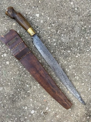 Antiguo cuchillo de lucha delgado Filipinas Ilokano/bolo Segunda Guerra Mundial era sinan-kapitan Gen Luna Foto 1 de 4