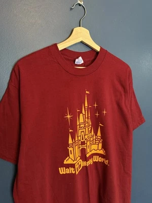Camiseta vintage de los 80’s Walt Disney World roja mezcla de algodón para hombre talla XL  Foto 1 de 4