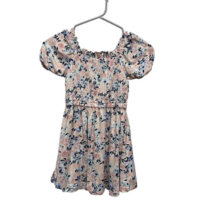 bcbg girls floral dress smocked short sleeve Summer Spring pink Sundress Sz 5/6 - Picture 1 of 8